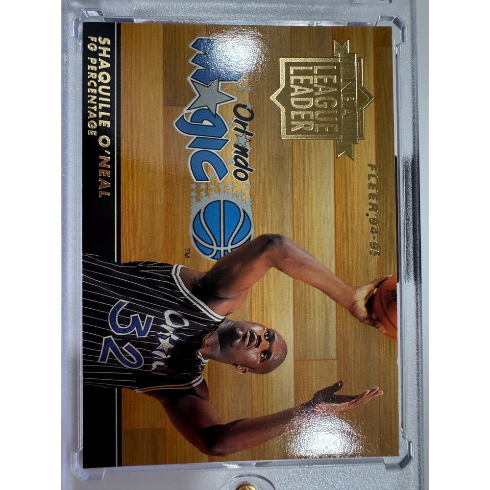 Fleer Basketball Card Shaquille O'Neal OS Gold Excellent League Leader 94-95